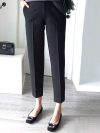 Straight Ankle-length Pants Pockets Fake Zippers Skinny Spring Summer Thin Solid Formal Casual Simplicity Women's Clothing 2022