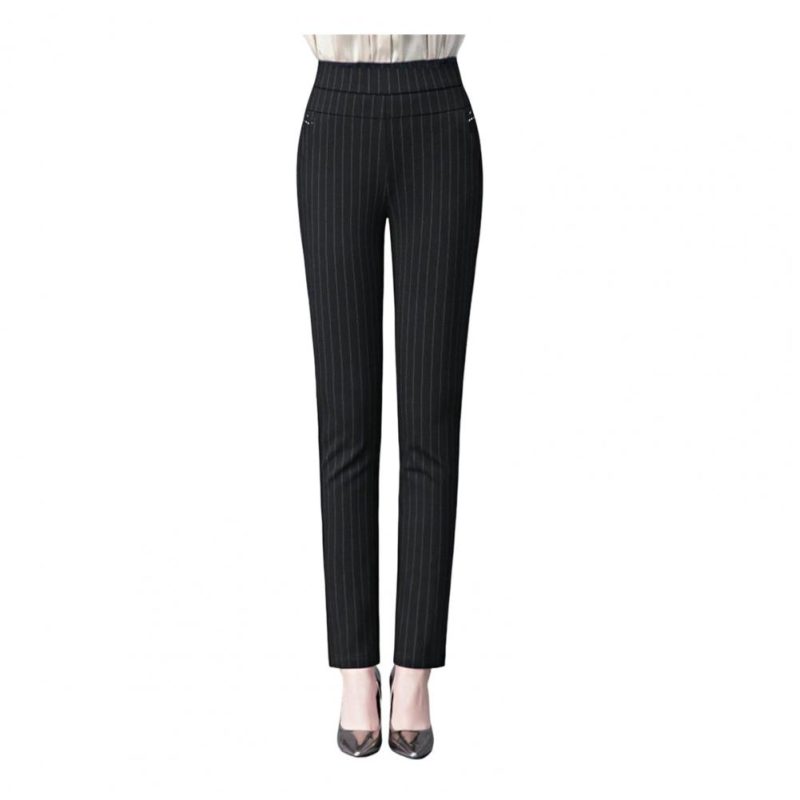 Spring Fall Women Trousers High Waist Tummy Control Women's Pants Casual Solid Color Ankle Length Office Pants for Work - Image 7
