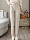 Woolen Pants Women's Harem Pencil Pants 2024 Autumn Winter High Waist Casual Suit Pants Office Lady Women Trousers Hot Sale