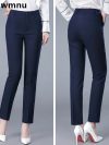 High Waist Formal Ankle Length Pants Women Casual Classic Slim Pantalones Korean Office Pencil Sweatpants Straight Suit Trousers