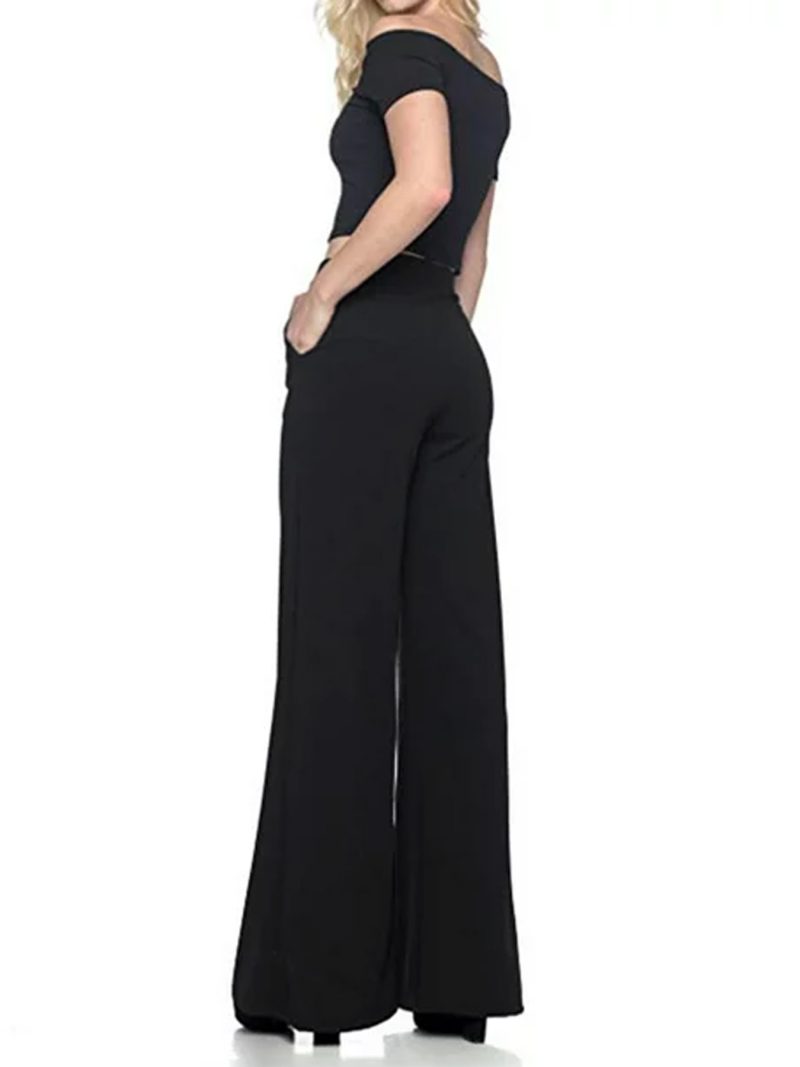 2024 new street style women's plus-size fashion style solid color wide-leg pants nine-point pants - Image 2