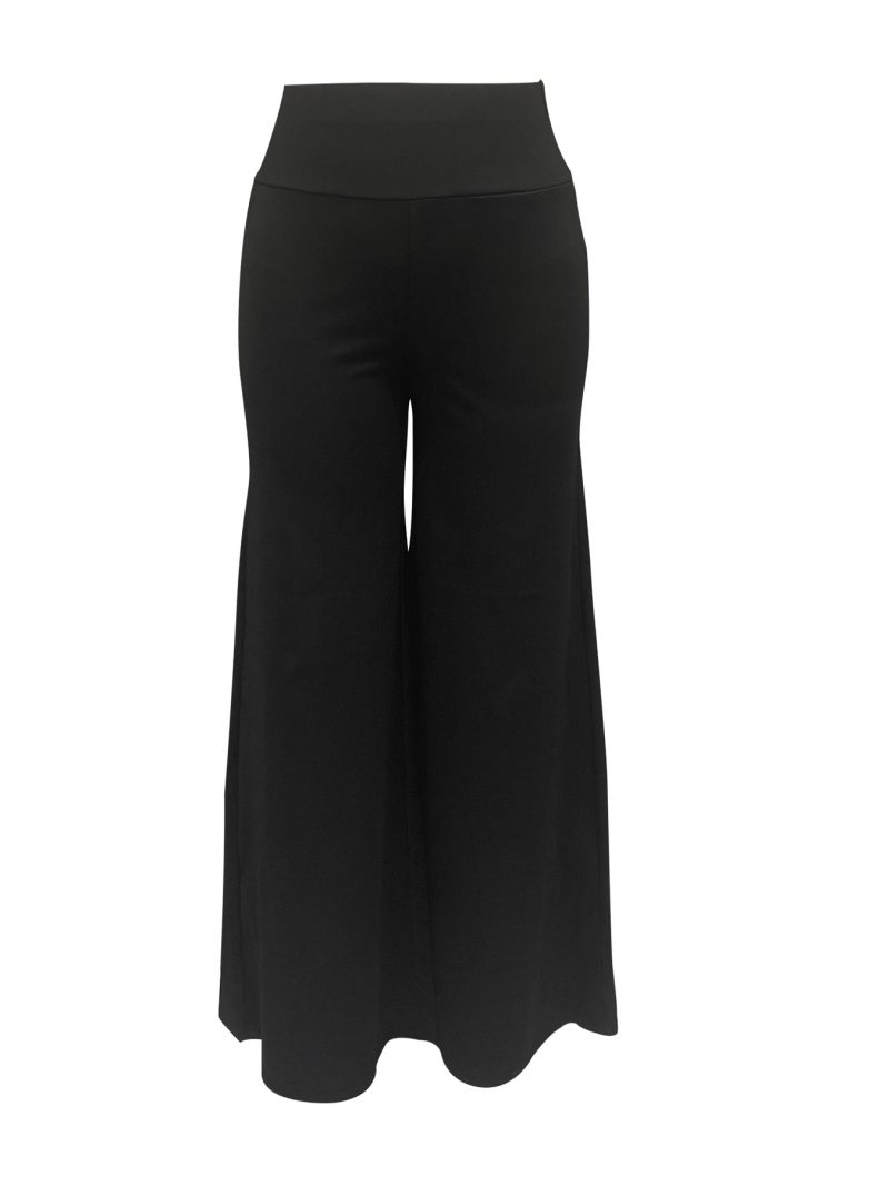 2024 new street style women's plus-size fashion style solid color wide-leg pants nine-point pants - Image 4