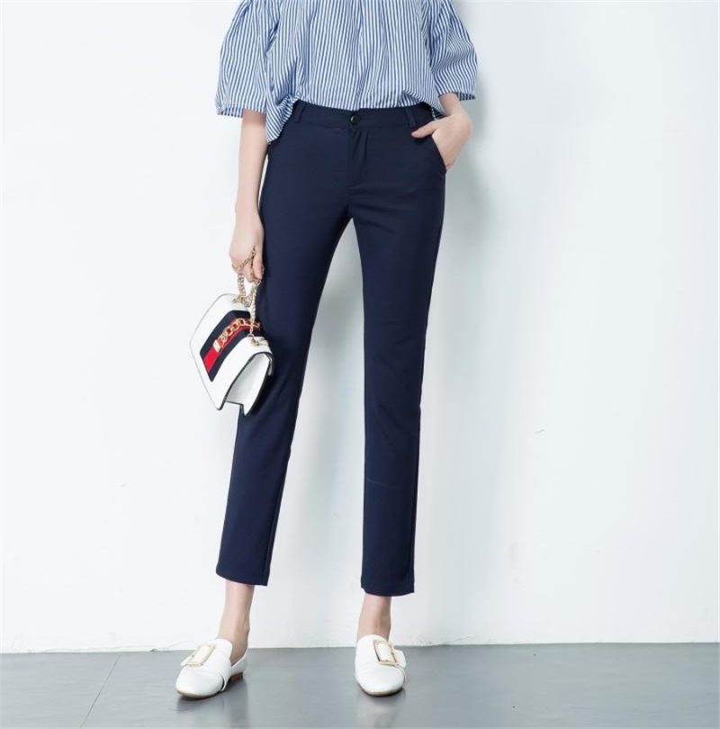 Slim Skinny High Waist Elastic Pencil Pants Overiszed 75kg Women Ankle-length Trousers Casual Spring 2024 Office Formal Pantalon - Image 9