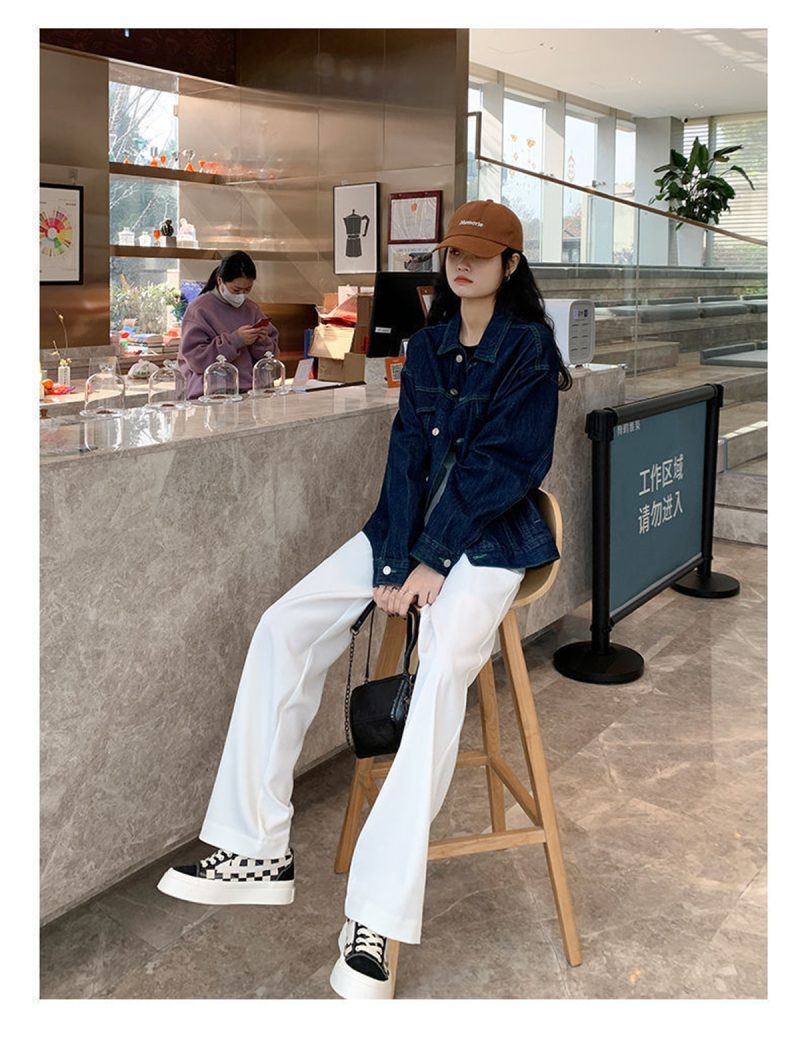 Fashion High Waist Wide Leg Pants Women Spring Fall Baggy Black Trouser Office Ladies Full Length Straight Suit Pant Outwear New - Image 8