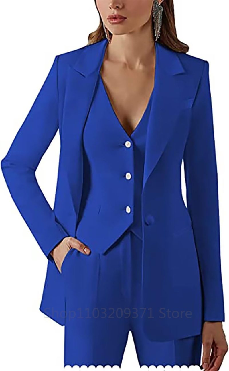 3 Pieces Plus Size Women Suit Set Lapel Blazer Business Jacket+Vest+Pants Office Lady Pantsuits Formal Party Prom Dress
