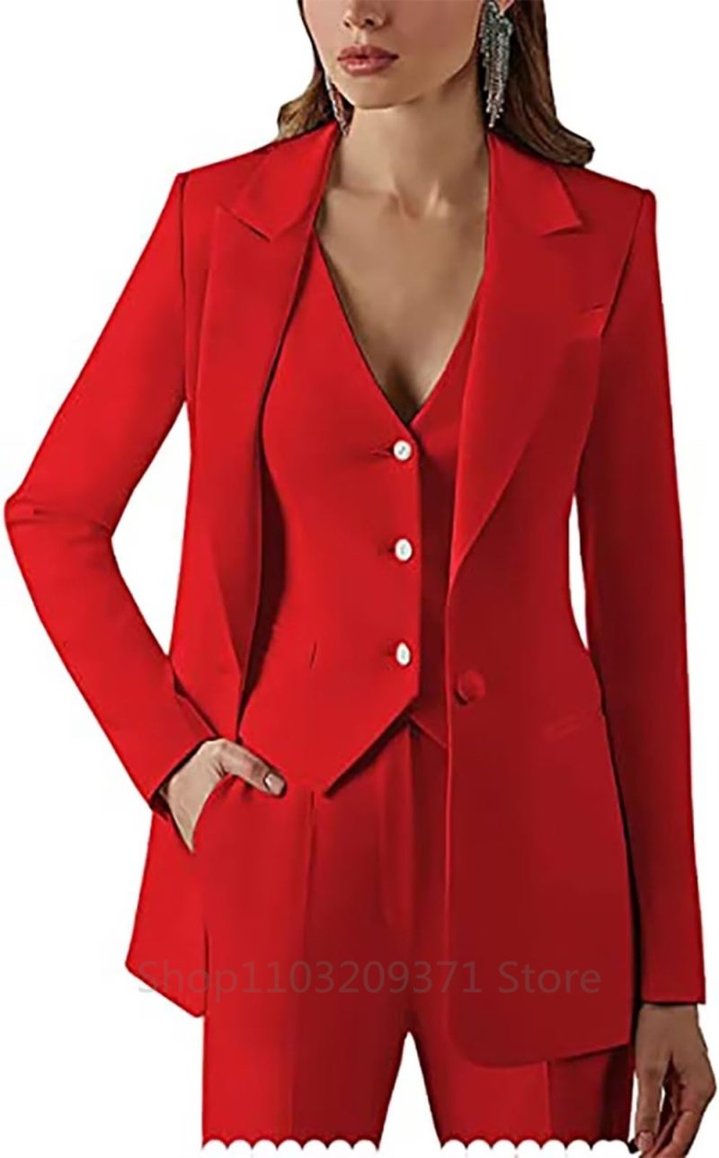 3 Pieces Plus Size Women Suit Set Lapel Blazer Business Jacket+Vest+Pants Office Lady Pantsuits Formal Party Prom Dress - Image 7