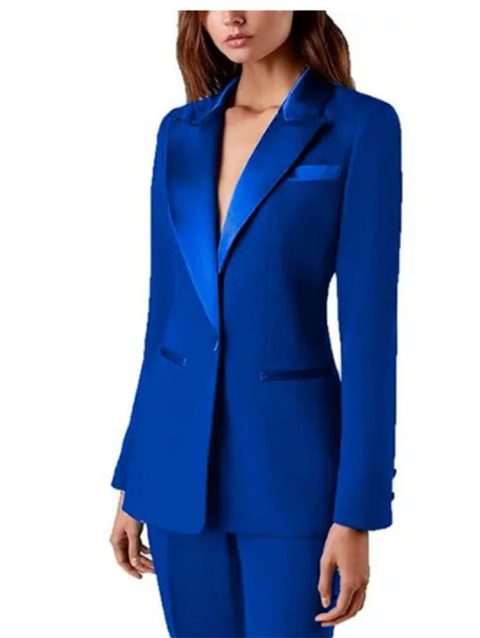 Tesco Women's Suit Set 2 Piece Solid Blazer Pants Formal Pantsuit For Office Lady Elegant Casual Trousers Slim Fit Female Jacket
