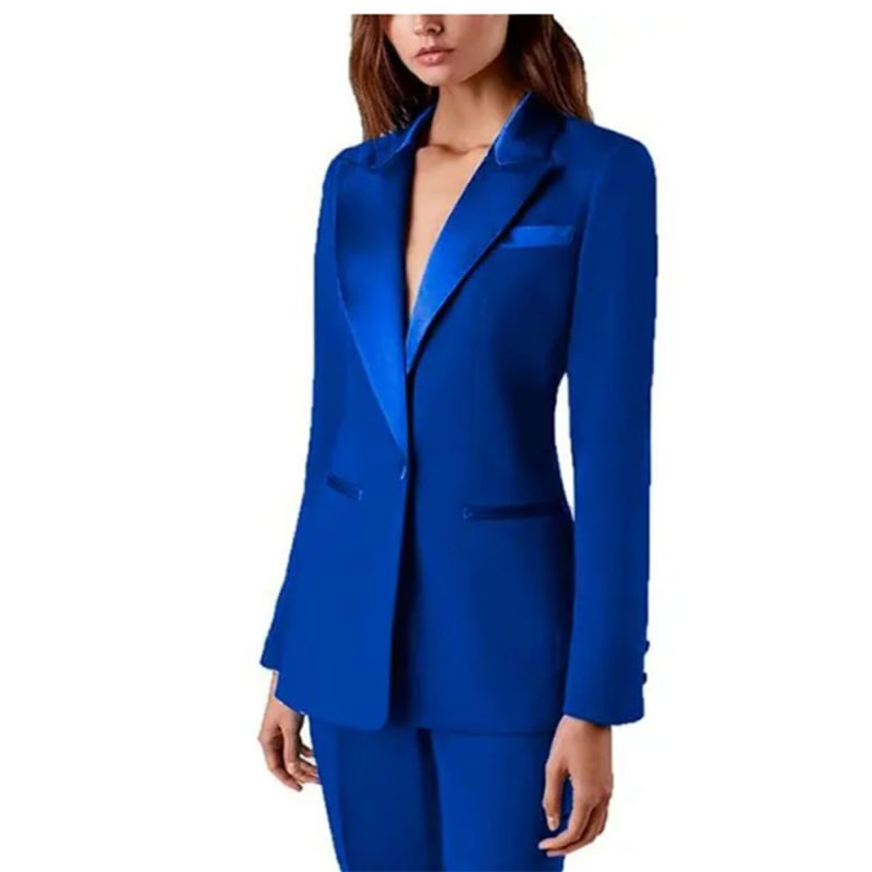 Tesco Women's Suit Set 2 Piece Solid Blazer Pants Formal Pantsuit For Office Lady Elegant Casual Trousers Slim Fit Female Jacket
