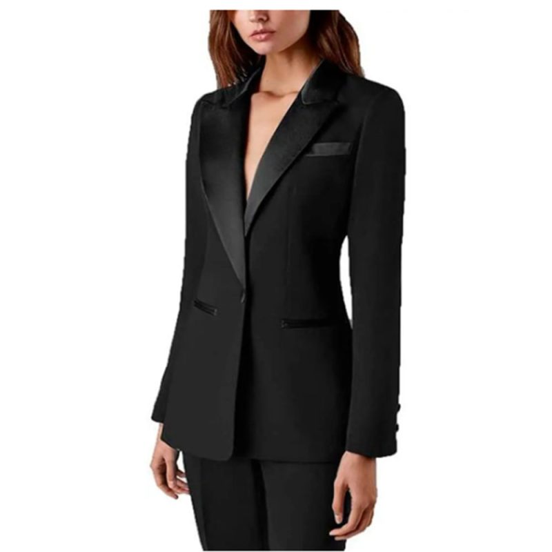 Tesco Women's Suit Set 2 Piece Solid Blazer Pants Formal Pantsuit For Office Lady Elegant Casual Trousers Slim Fit Female Jacket - Image 7