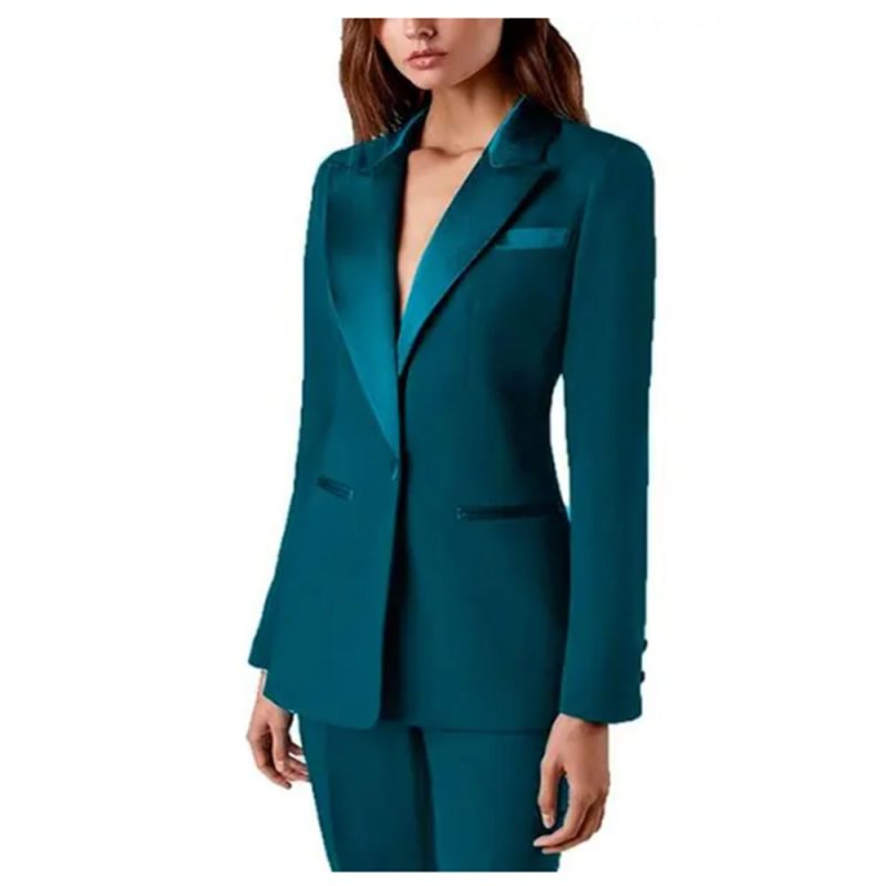 Tesco Women's Suit Set 2 Piece Solid Blazer Pants Formal Pantsuit For Office Lady Elegant Casual Trousers Slim Fit Female Jacket - Image 9