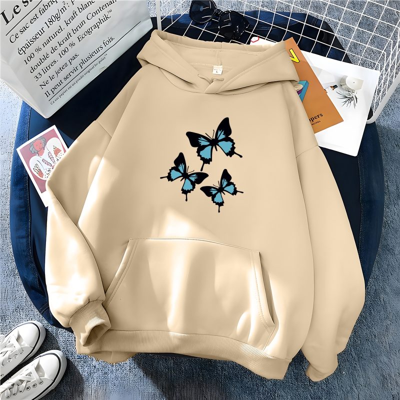 Hirsionsan Butterflies Graphic Print Hoodies Women Chic Long Sleeve Oversized Female Sweatshirt Streetwear Fleece Ladies Clothes - Image 12