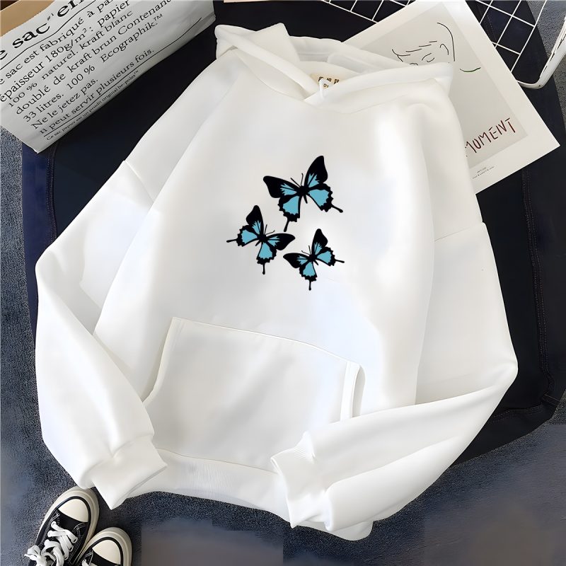 Hirsionsan Butterflies Graphic Print Hoodies Women Chic Long Sleeve Oversized Female Sweatshirt Streetwear Fleece Ladies Clothes - Image 14