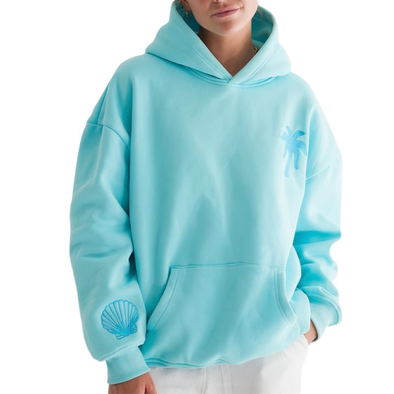 Preppy Embroidery Hibiscus Print Hoodies for Teen Girls Women Long Sleeve Oversized Graphic Pullover Sweatshirt Top Y2K Cute - Image 9