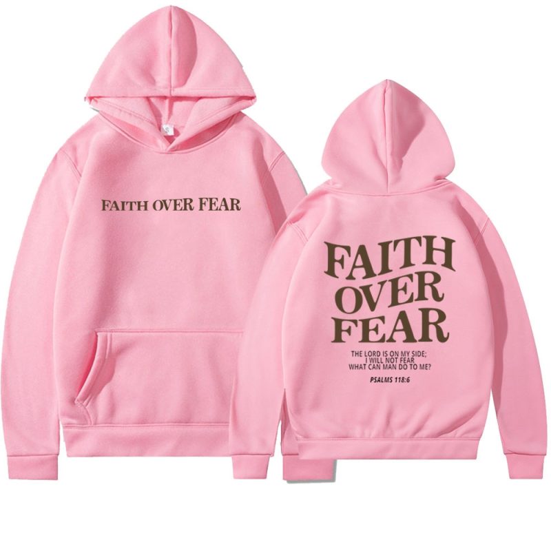 Faith Over Fear Christian Hoodie Christian Sweatshirt Jesus Hoodie Trendy Hoodie Bible Verse Shirt Unisex Aesthetic Clothes - Image 7