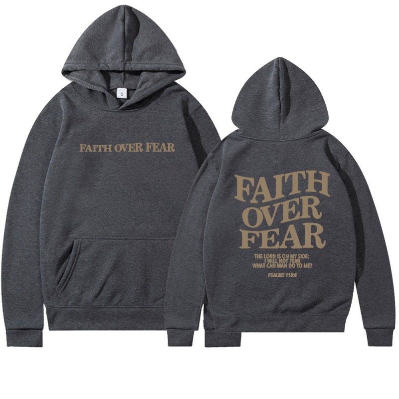 Faith Over Fear Christian Hoodie Christian Sweatshirt Jesus Hoodie Trendy Hoodie Bible Verse Shirt Unisex Aesthetic Clothes - Image 11
