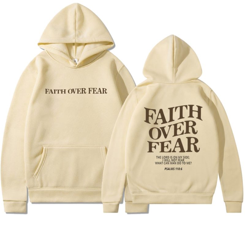 Faith Over Fear Christian Hoodie Christian Sweatshirt Jesus Hoodie Trendy Hoodie Bible Verse Shirt Unisex Aesthetic Clothes - Image 12