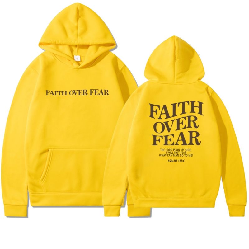 Faith Over Fear Christian Hoodie Christian Sweatshirt Jesus Hoodie Trendy Hoodie Bible Verse Shirt Unisex Aesthetic Clothes - Image 15