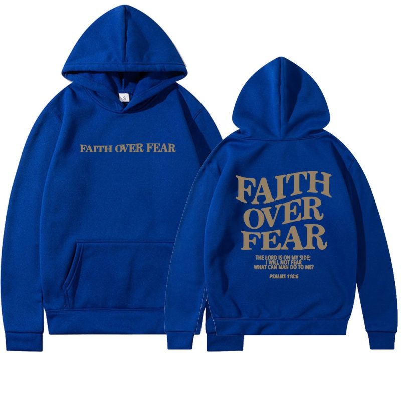 Faith Over Fear Christian Hoodie Christian Sweatshirt Jesus Hoodie Trendy Hoodie Bible Verse Shirt Unisex Aesthetic Clothes - Image 16
