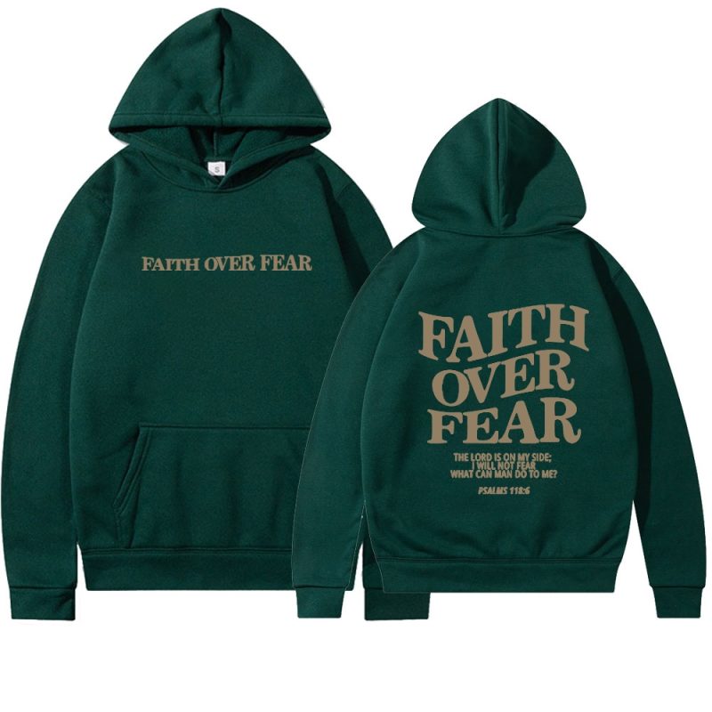 Faith Over Fear Christian Hoodie Christian Sweatshirt Jesus Hoodie Trendy Hoodie Bible Verse Shirt Unisex Aesthetic Clothes - Image 17