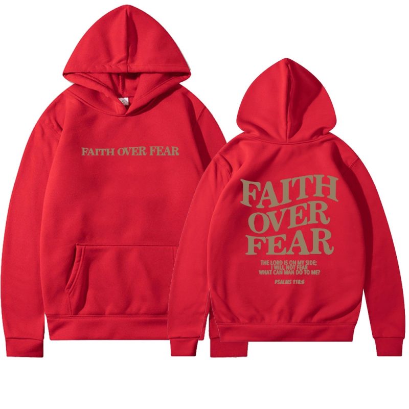 Faith Over Fear Christian Hoodie Christian Sweatshirt Jesus Hoodie Trendy Hoodie Bible Verse Shirt Unisex Aesthetic Clothes - Image 18
