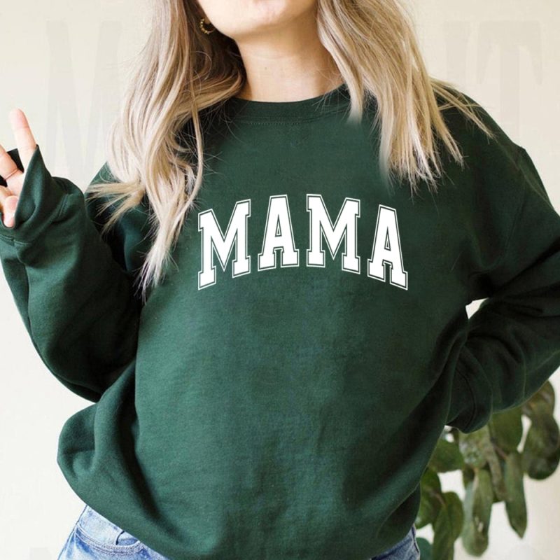 Mama Varsity Sweatshirt Mom Life Hoodie Super Mom Shirt Mother's Day Tops Women Fashion Crewneck Sweatshirts - Image 6