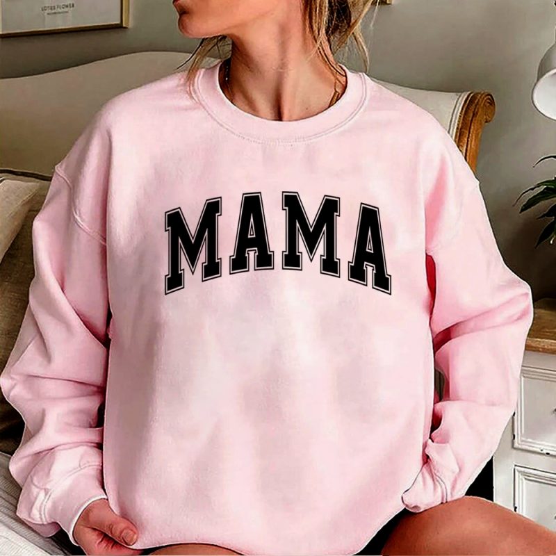 Mama Varsity Sweatshirt Mom Life Hoodie Super Mom Shirt Mother's Day Tops Women Fashion Crewneck Sweatshirts - Image 10