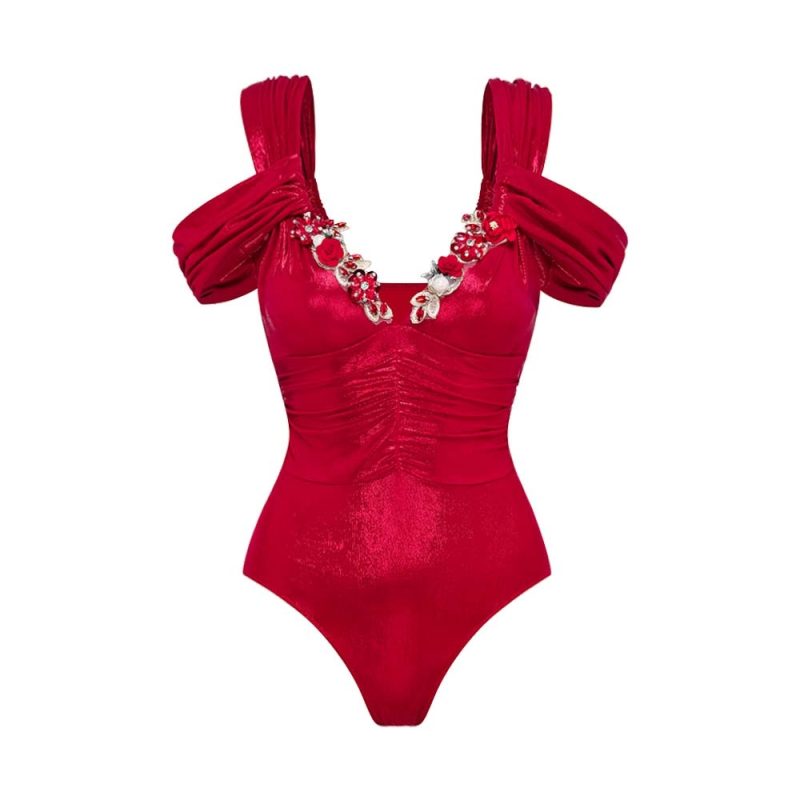 Flower One Piece Swimsuit With Cover Up Luxury Woman Swim Suit Sexy Swimwear Female Biquini Floral Bikini Bodysuit Beachwear - Image 10