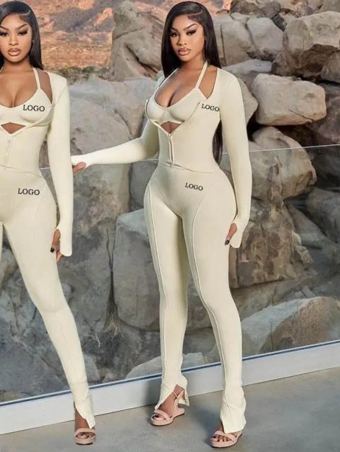 Custom LOGO Woman Fall Pants Set conjuntos para mujeres Sexy 3 Three Piece Women Set Clothing ladies tracksuit