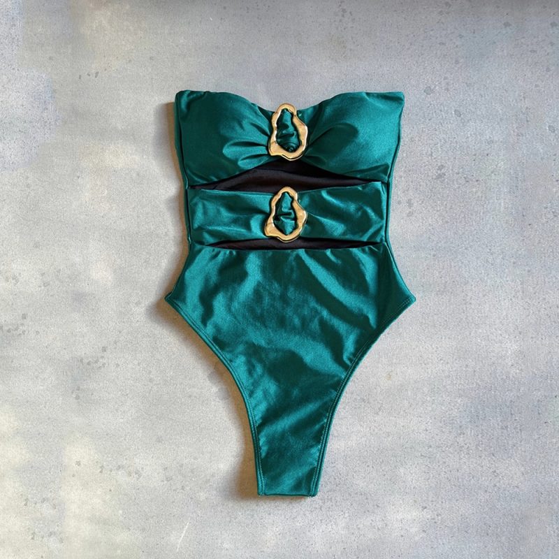 Oval One Piece Swimsuit 2025 New Sexy Swimwear Women Swimsuit Hollow Out Bathing Suit Beachwear Monokini Female Biquini Swim