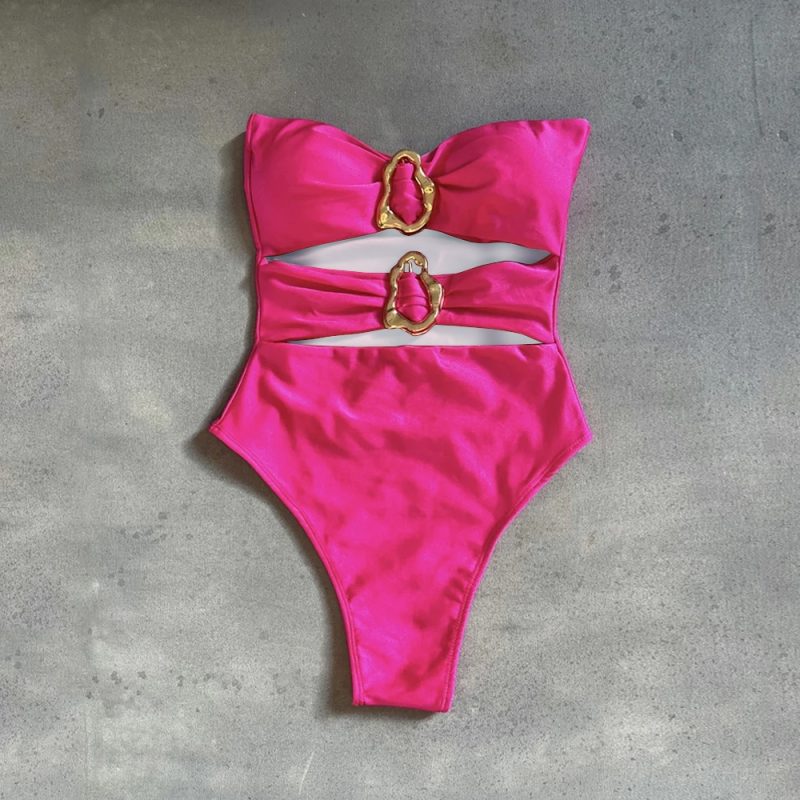 Oval One Piece Swimsuit 2025 New Sexy Swimwear Women Swimsuit Hollow Out Bathing Suit Beachwear Monokini Female Biquini Swim - Image 4