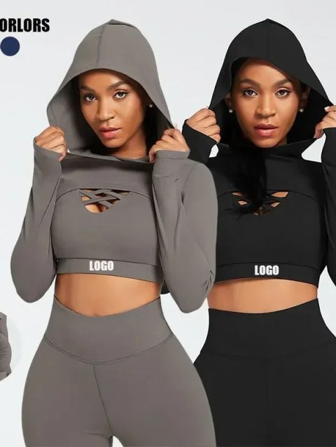 Ensemble Female 3 Pieces Yoga Set Gym Workout Clothes for Women Sport Long Sleeve Hoodie Sweater Active Wear Sport Set Tracksuit