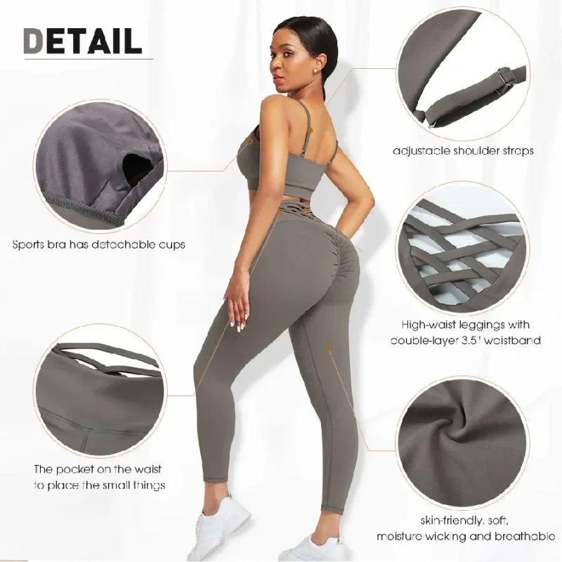 Ensemble Female 3 Pieces Yoga Set Gym Workout Clothes for Women Sport Long Sleeve Hoodie Sweater Active Wear Sport Set Tracksuit - Image 4