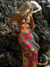 Print 3 Pieces Micro Bikini 2024 Sexy Women Swimsuit Female Swimwear Bikini Set With Long Skirt Swimming Suit Beachwear Biquini