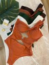 One Shoulder Swimsuit Women Swimwear 2025 Sexy Bikinis Female Biquini Hollowen Swim Suits Cut Out Bodysuit Bathingsuit Beachwear