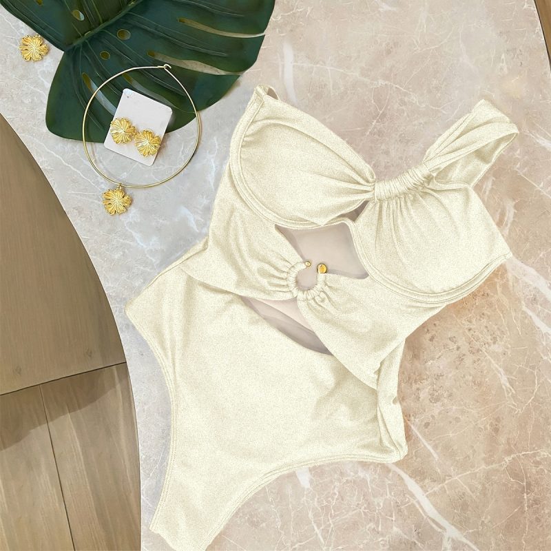 One Shoulder Swimsuit Women Swimwear 2025 Sexy Bikinis Female Biquini Hollowen Swim Suits Cut Out Bodysuit Bathingsuit Beachwear - Image 6