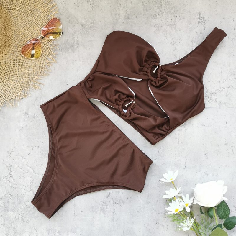 One Shoulder Swimsuit Women Swimwear 2025 Sexy Bikinis Female Biquini Hollowen Swim Suits Cut Out Bodysuit Bathingsuit Beachwear - Image 14