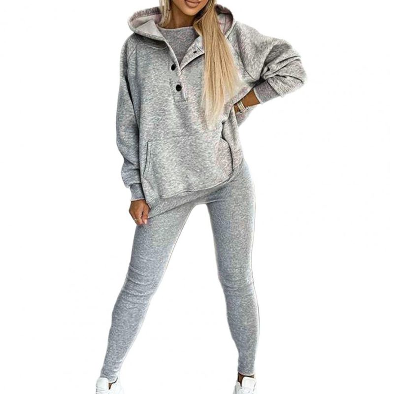 Women's 3 Piece Set Casual Tracksuit Autumn Winter Sport Suit Hoodies+Vest+Pants Warm Sporting Women Set Outwear Suit - Image 11