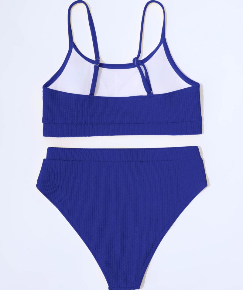 Female Swimming Suit Screw Thread Bikini Set 2 Pieces Sport Beach Suit Women Sport Bra with Triangle Shorts - Image 4