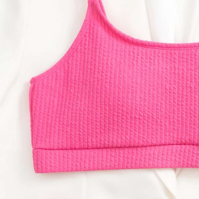 Female Swimming Suit Screw Thread Bikini Set 2 Pieces Sport Beach Suit Women Sport Bra with Triangle Shorts - Image 6