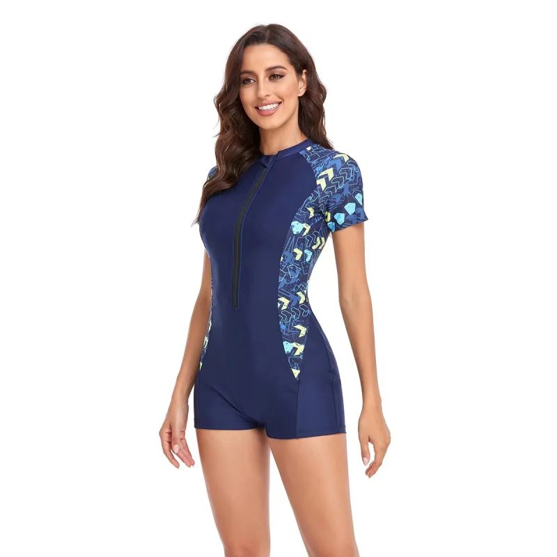 New Long Sleeve Printed One Piece Swimsuit Women Surfing Suit Wetsuit Fashion Bathing Swimming Suits Zipper Swimwear Woman - Image 12