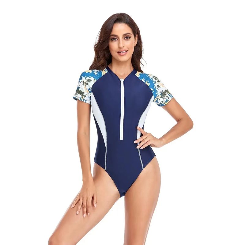 New Long Sleeve Printed One Piece Swimsuit Women Surfing Suit Wetsuit Fashion Bathing Swimming Suits Zipper Swimwear Woman - Image 14