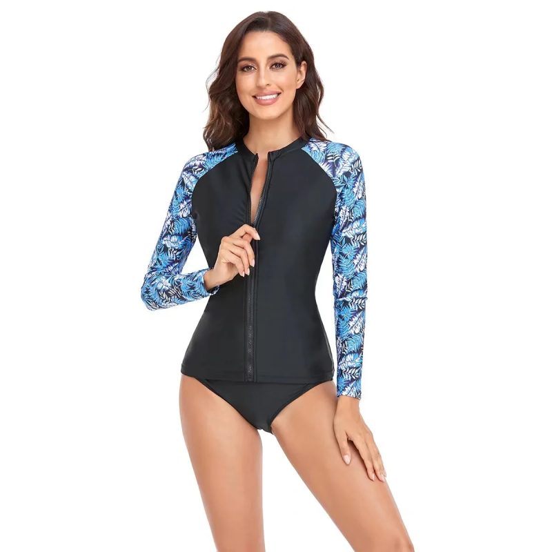 New Long Sleeve Printed One Piece Swimsuit Women Surfing Suit Wetsuit Fashion Bathing Swimming Suits Zipper Swimwear Woman - Image 19
