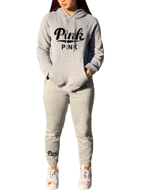 Hoodies Set for Women Suit Hoodie and Sweat Pants Set Zip V Long Sleeve Sport 2 Piece Set Women Tracksuit Joggers Sweat