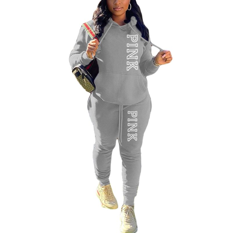 Hoodies Set for Women Suit Hoodie and Sweat Pants Set Zip V Long Sleeve Sport 2 Piece Set Women Tracksuit Joggers Sweat - Image 6
