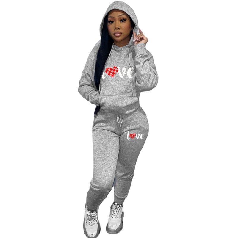 Hoodies Set for Women Suit Hoodie and Sweat Pants Set Zip V Long Sleeve Sport 2 Piece Set Women Tracksuit Joggers Sweat - Image 8