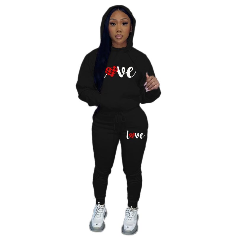 Hoodies Set for Women Suit Hoodie and Sweat Pants Set Zip V Long Sleeve Sport 2 Piece Set Women Tracksuit Joggers Sweat - Image 9