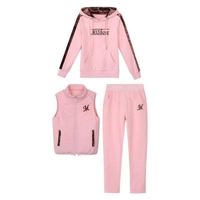 Fashion Warm Three Piece Set Women Outfit 2022 Fall Winter Thicken Tracksuit Casual Waistcoat + Hoodies + Pant Female Sweat Suit - Image 2