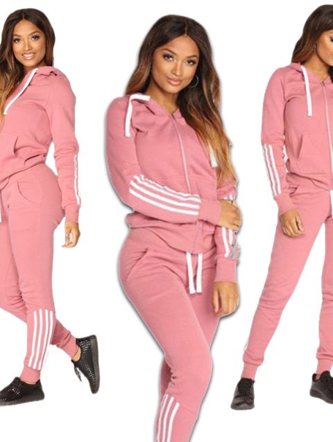 2023 Spring Autumn Women Sweatshirt Set Solid Color Casual Zipper Hoodies Daily Gym Jogging 2 Pieces Set New Woman Pant Sets