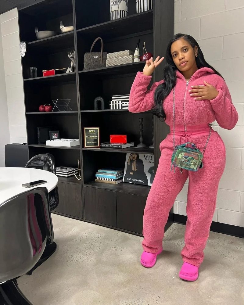 CM.YAYA Fashion Fleece Woolly Women's Set Long Sleeve Hooded Sweatshirt and Jogger Pants 2024 Two 2 Piece Sets Outfits Tracksuit - Image 9
