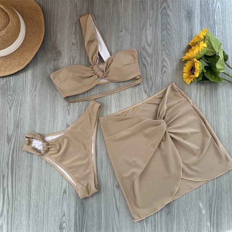 3 Piece Bikini Women Swimsuits 2025 Female Swimwear Beachwear Swimming Suit Bathing Suit Bikini Set One Shoulder Biquini - Image 5